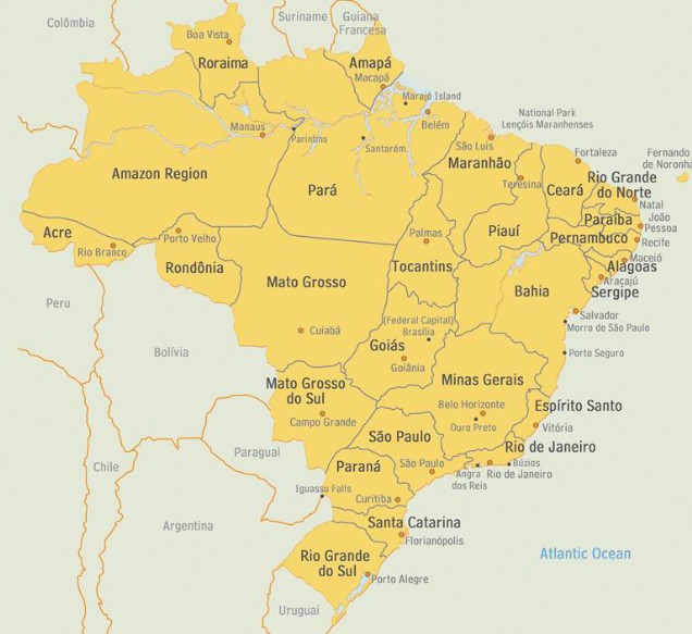 Brasile - Mappa del territorio